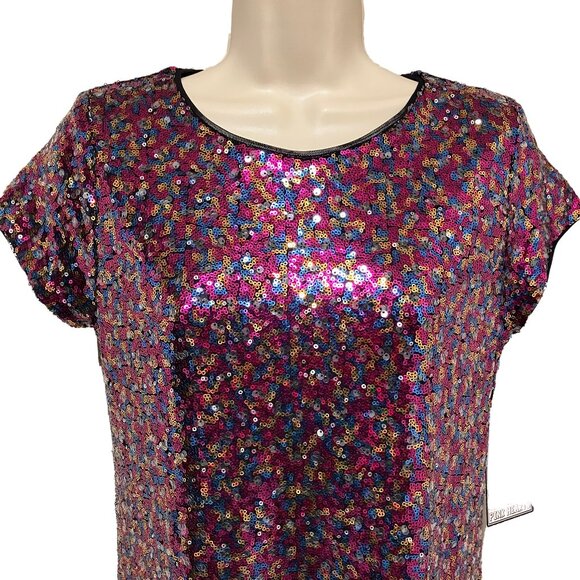 NWT Three Pink Hearts Sequin Dress Size: XL - Picture 2 of 9